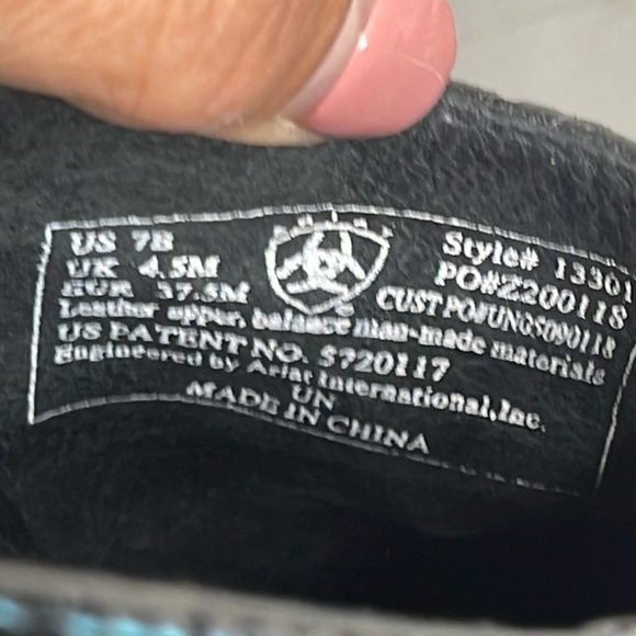 ARIAT Women’s slide Mules Black Turquoise Leather Upper SIZE 7B - Picture 10 of 11